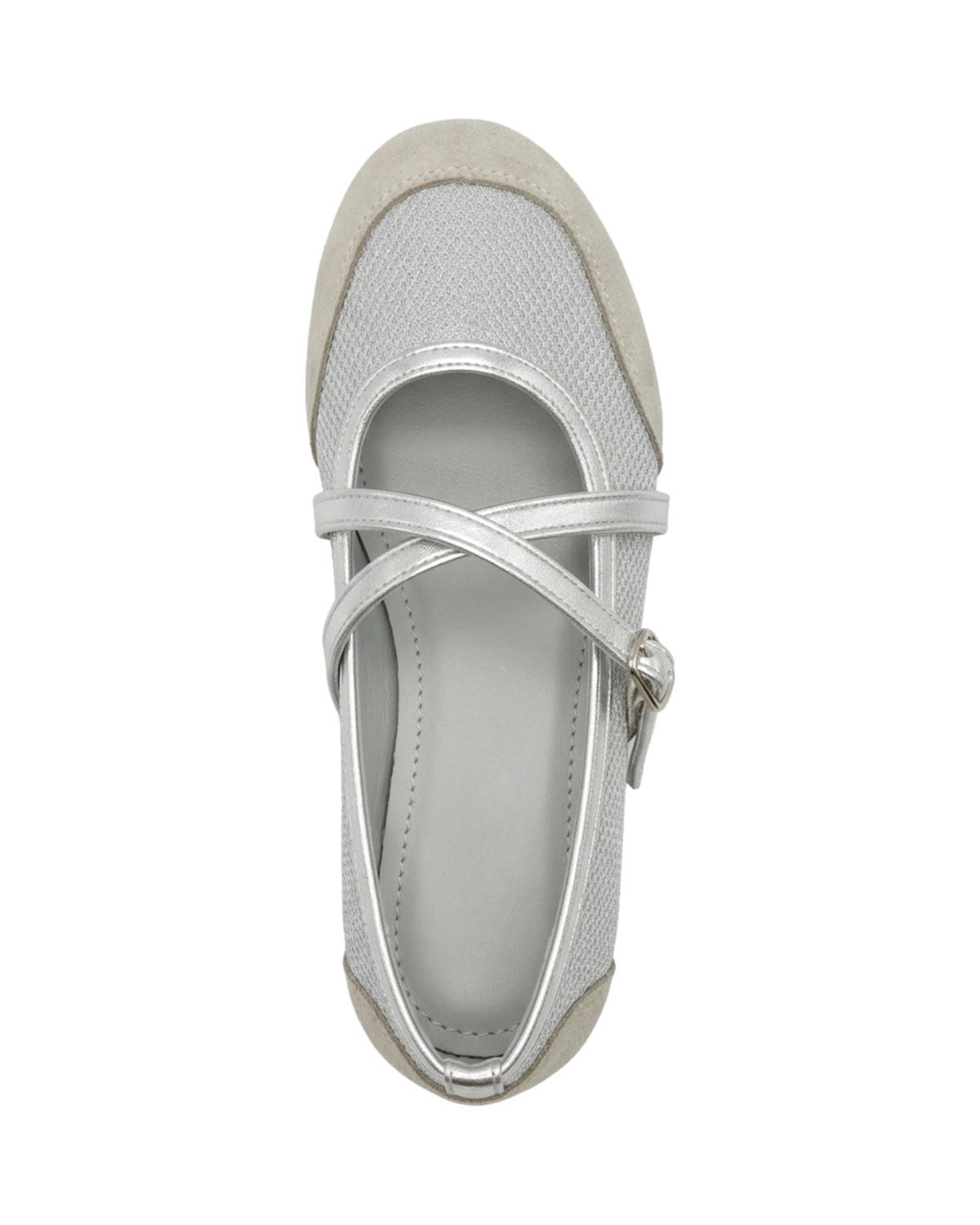 TKN Crossover — Silver — rounded toe — overhead view.