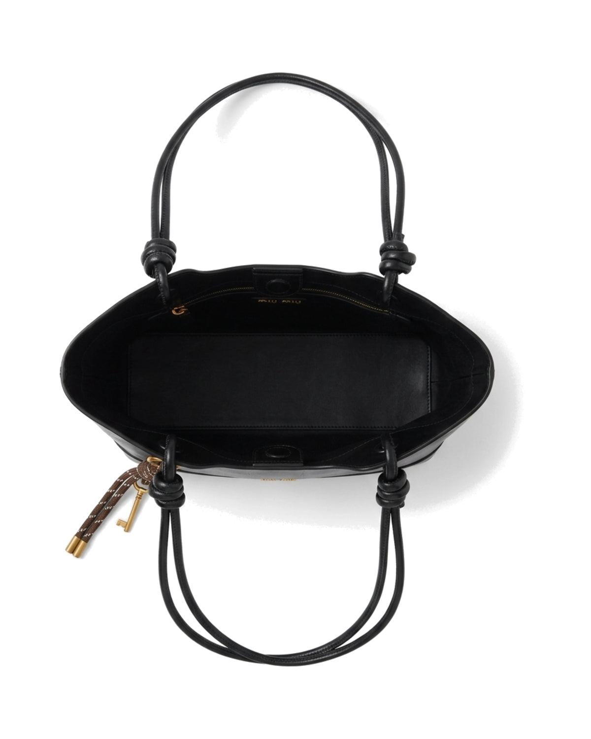 TKN Halo — Black — upright tote body — overhead view.