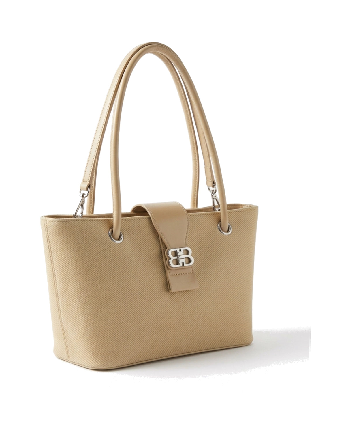 Anchor tote bag — Beige — front three-quarter view