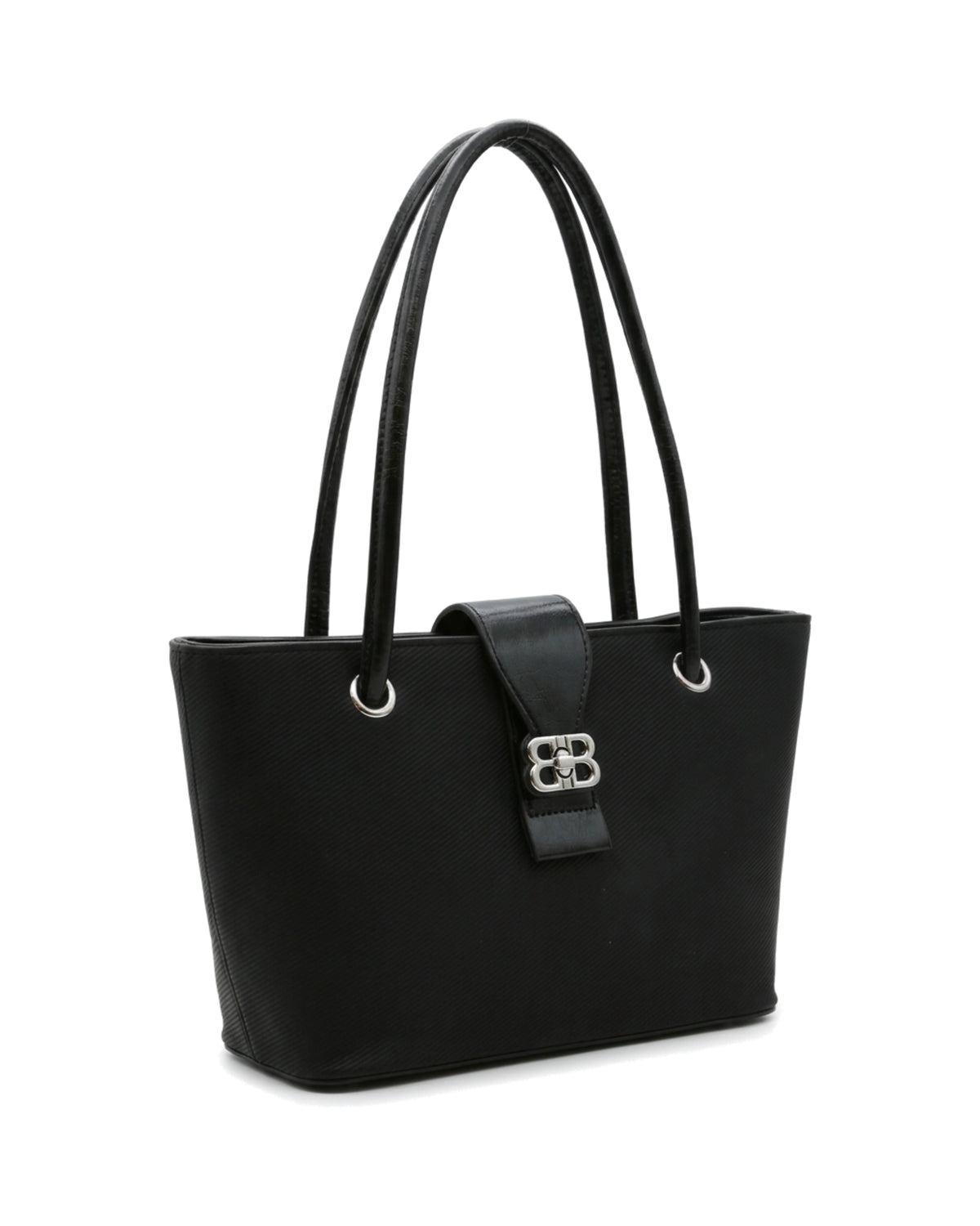 Anchor tote bag — Black — front three-quarter view