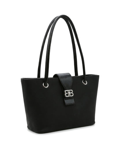 Anchor tote bag — Black — front three-quarter view