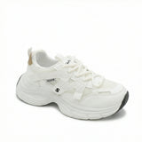 NOVA — A lace-up sneaker with a chunky sole and layered upper.