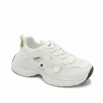NOVA — A lace-up sneaker with a chunky sole and layered upper.