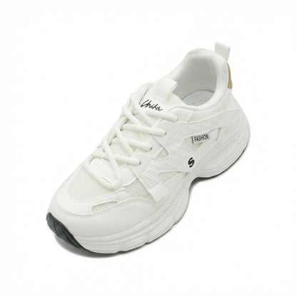 NOVA — A lace-up sneaker with a chunky sole and layered upper.