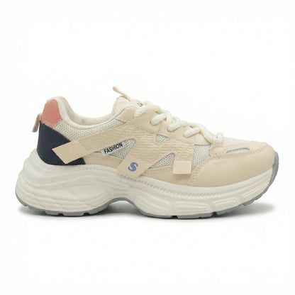 NOVA — A lace-up sneaker with a chunky sole and layered upper.