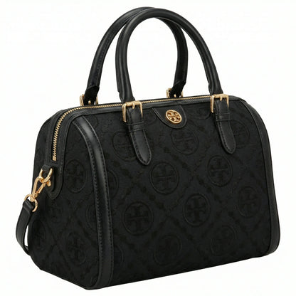 Legacy — A structured Boston bag with rounded top handles and an all-over pattern.