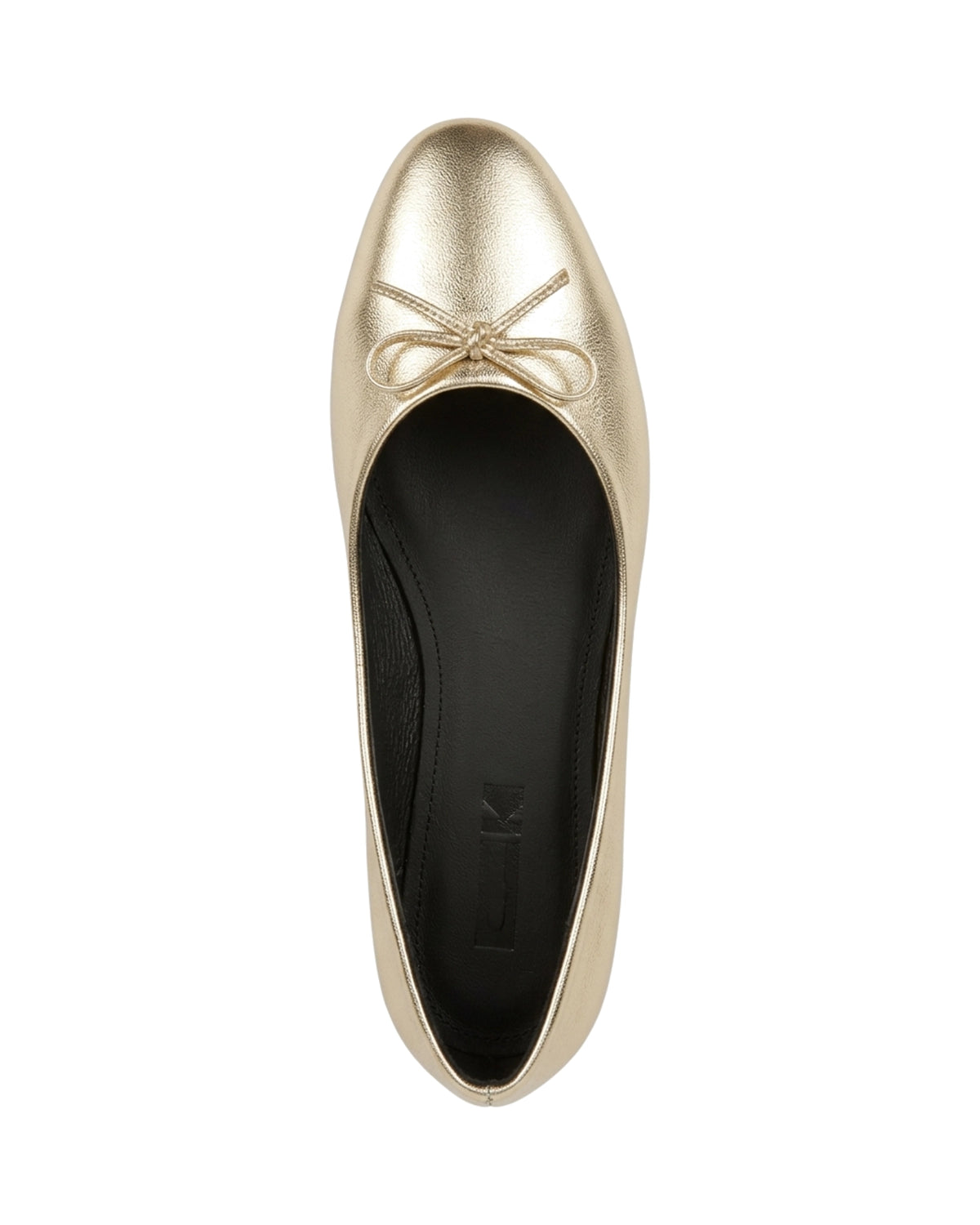 Amelie Bow Ballet Flats — Gold — Top view