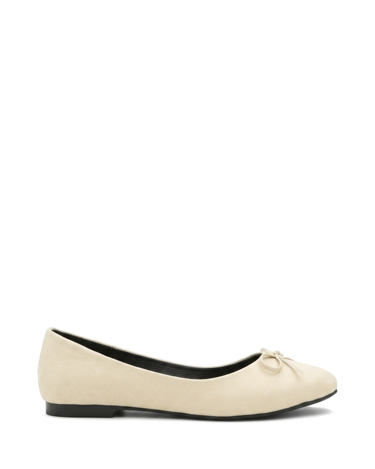 Amelie Bow Ballet Flats — Cream — Side profile