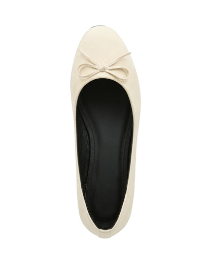 Amelie Bow Ballet Flats — Cream — Top view