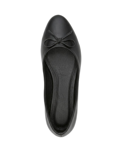 Amelie Bow Ballet Flats — Black — Top view