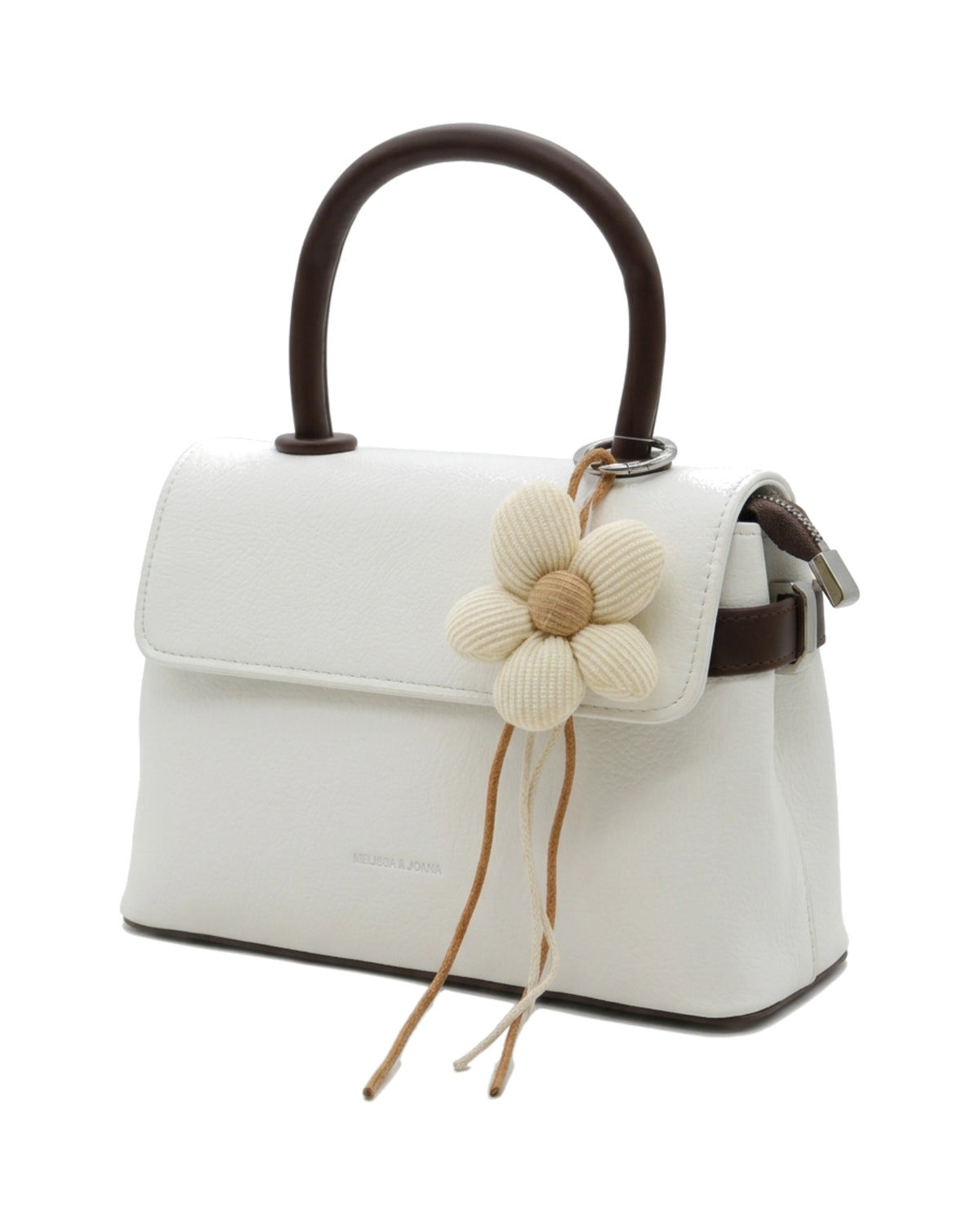 TKN Blossom — White — flap-front body — front three-quarter view.