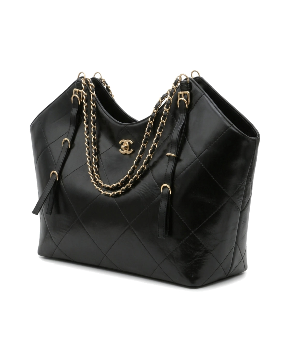 TKN Cascade — Black — dipped top outline — front three-quarter view.