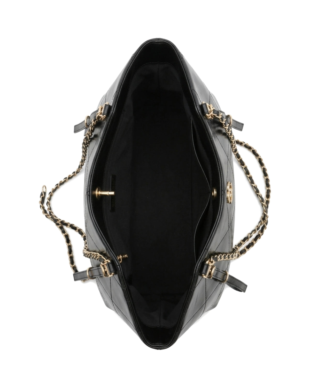 TKN Cascade — Black — dipped top outline — overhead view.
