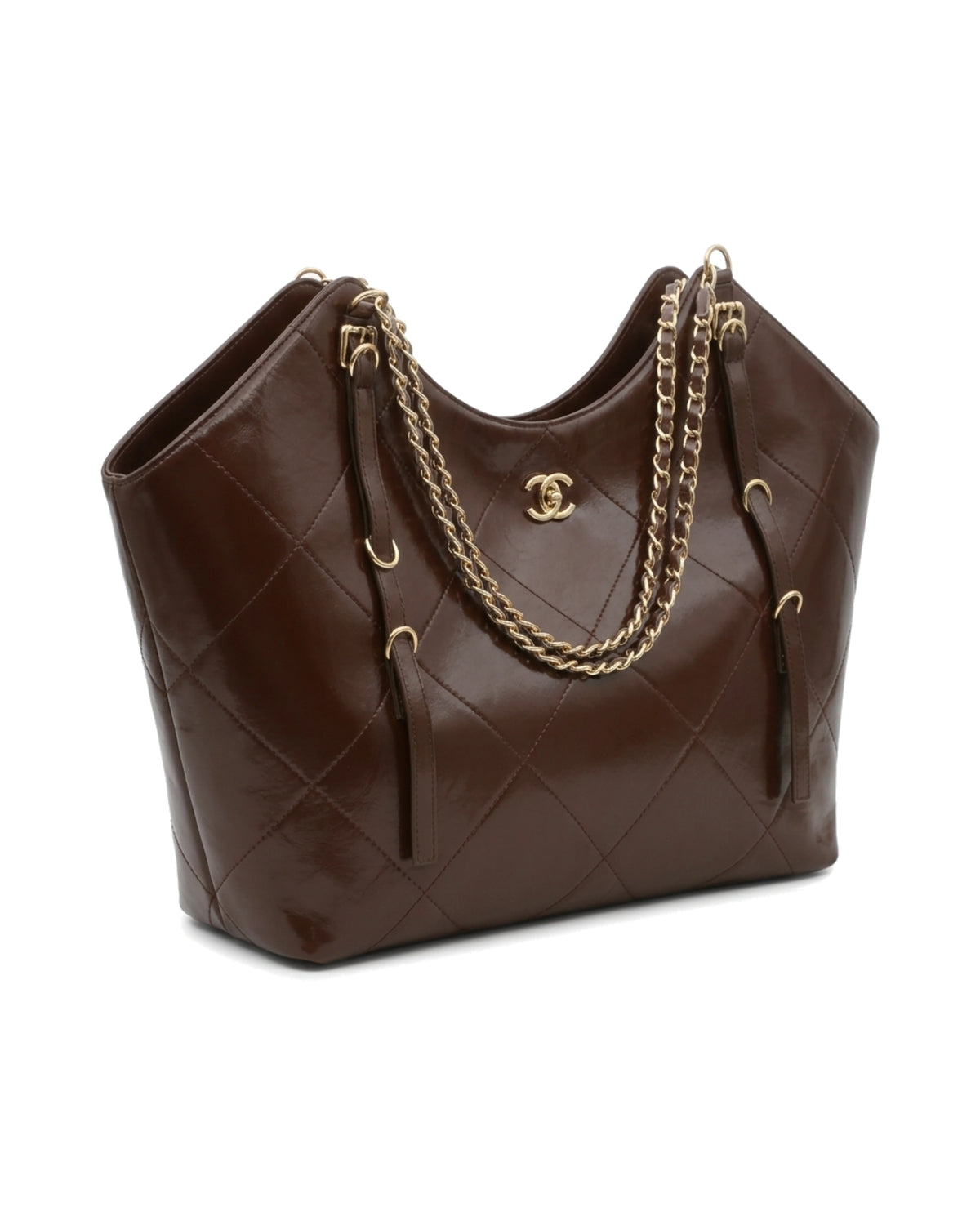 TKN Cascade — Brown — dipped top outline — front three-quarter view.
