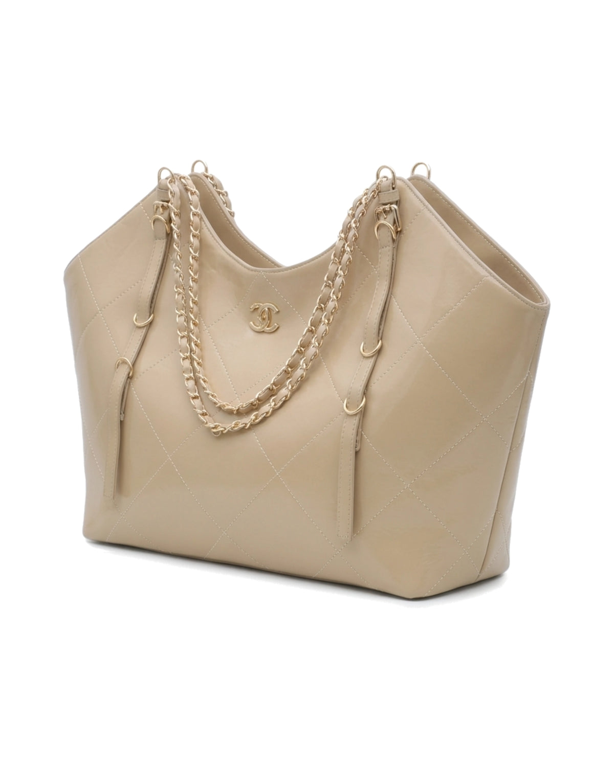 TKN Cascade — Beige — dipped top outline — front three-quarter view.