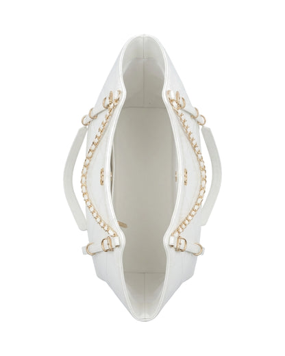 TKN Cascade — White — dipped top outline — overhead view.