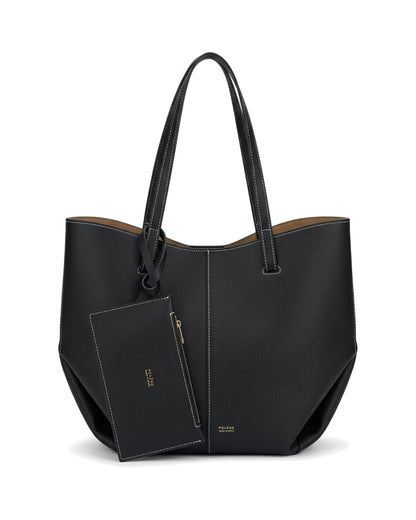 TKN Contour — Black — angular lower silhouette — front three-quarter view