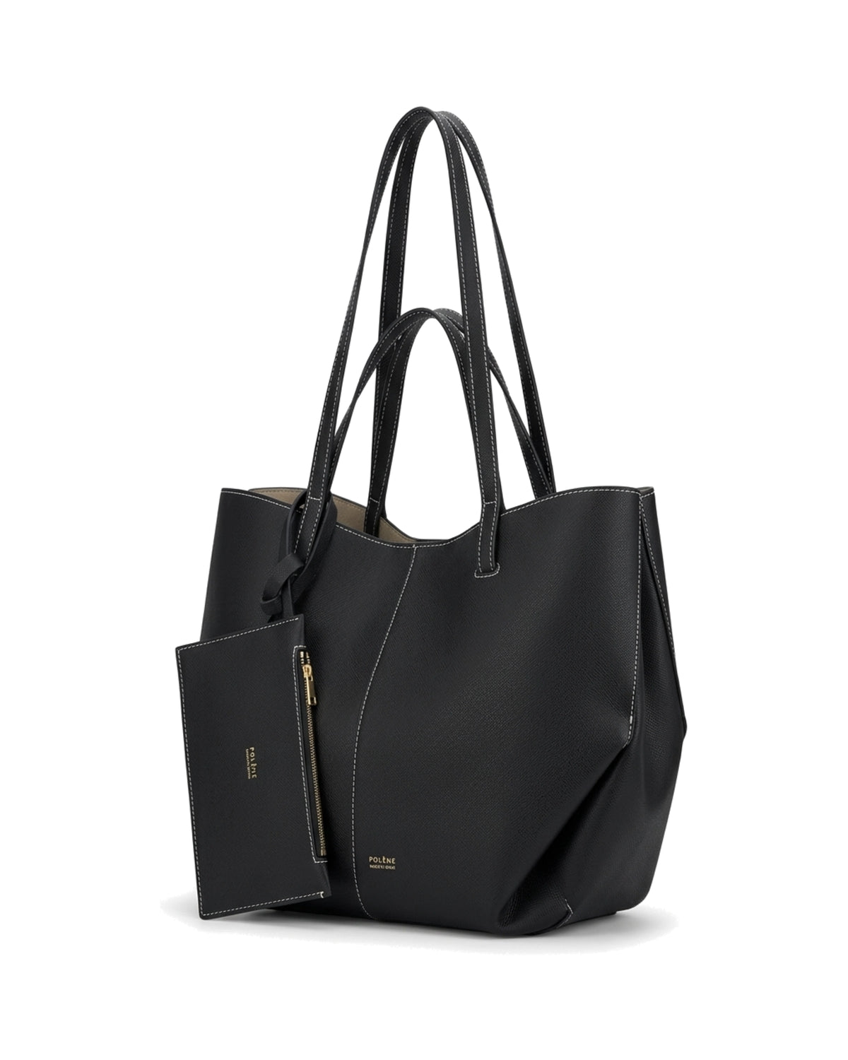 TKN Contour — Black — angular lower silhouette — front three-quarter view