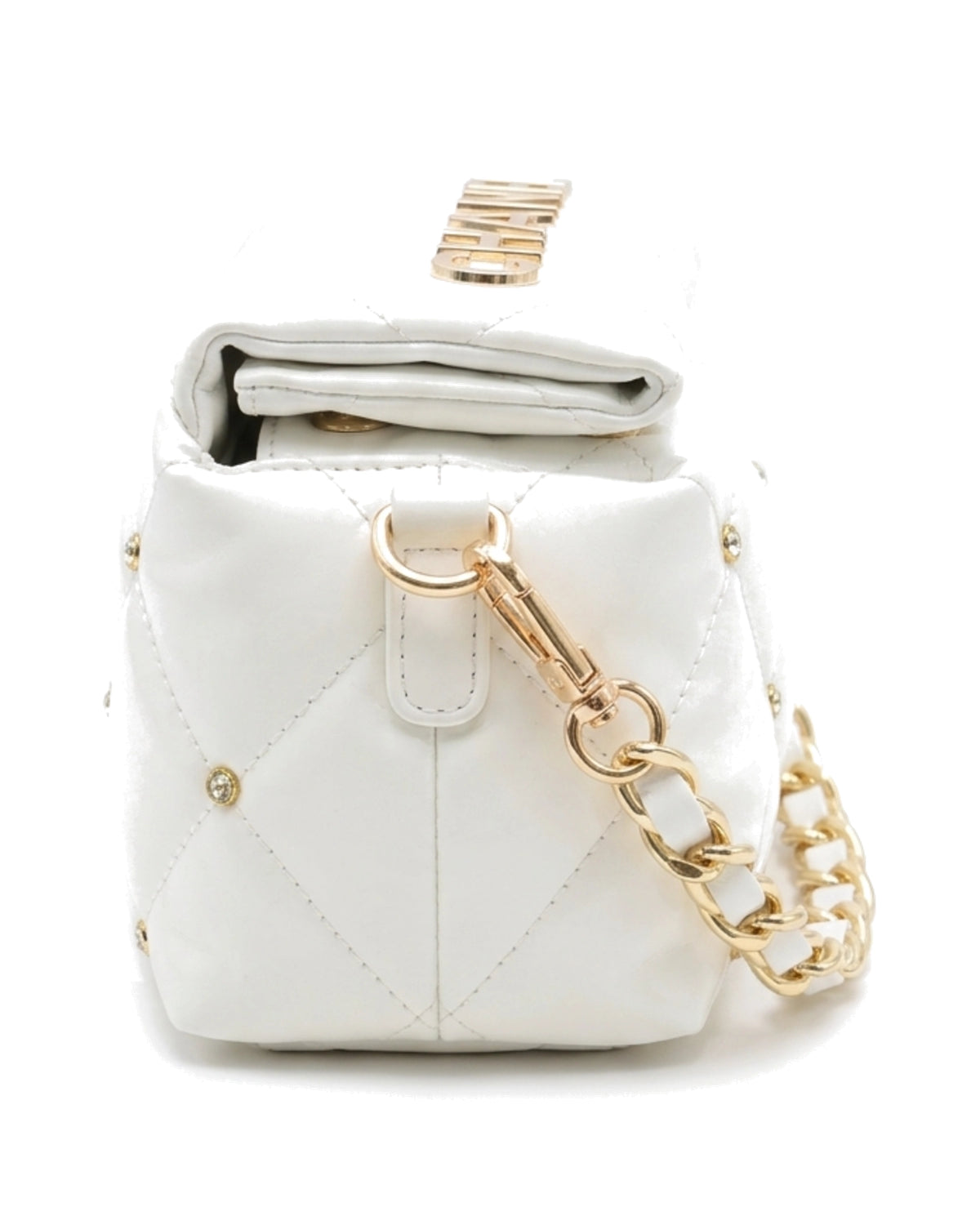 Cosette Quilted Chain Bag — White — Side profile