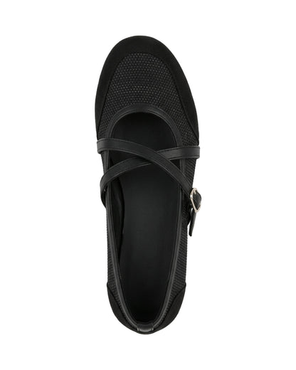 TKN Crossover — Black — rounded toe — overhead view.