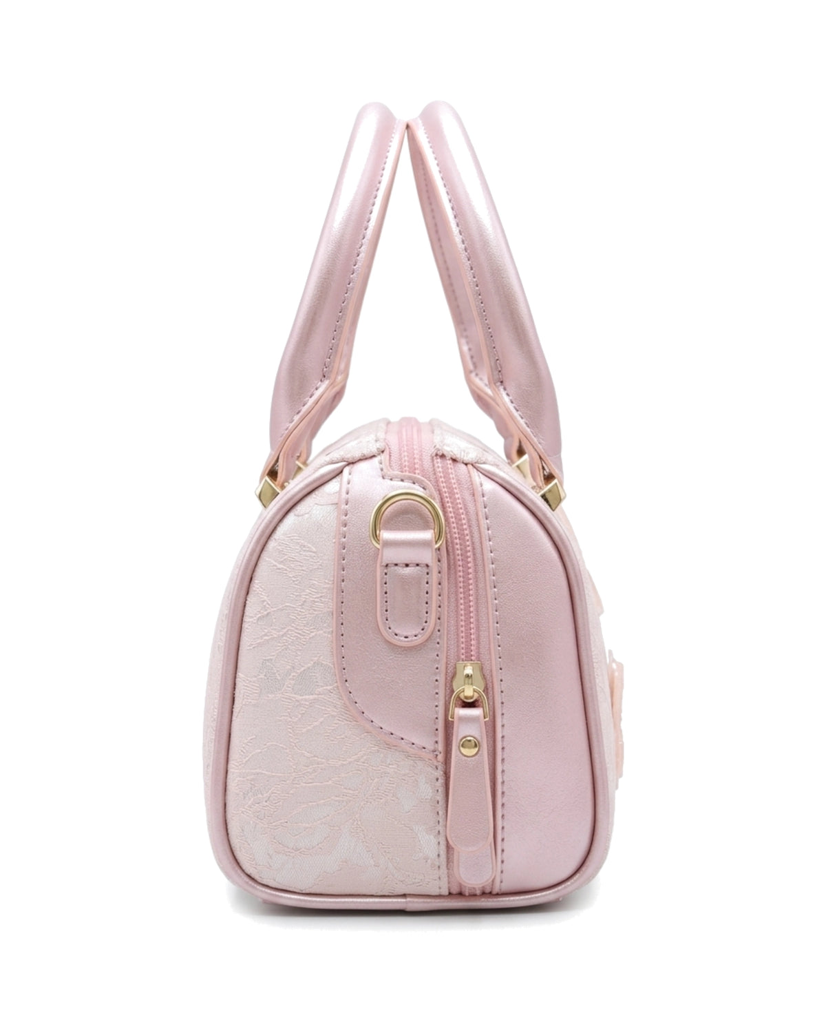 Elise Butterfly-Detail Bowler Bag — Pink — Side profile