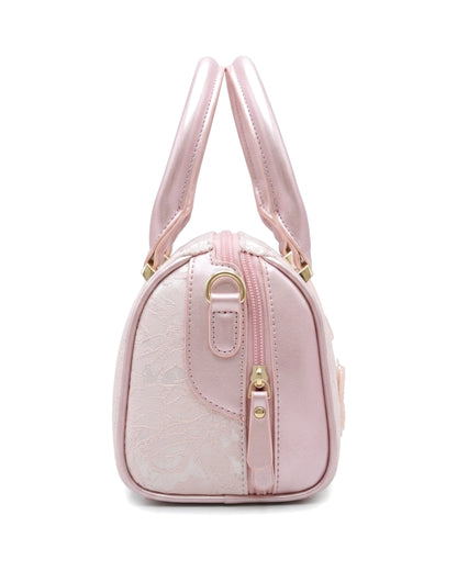 Elise Butterfly-Detail Bowler Bag — Pink — Side profile