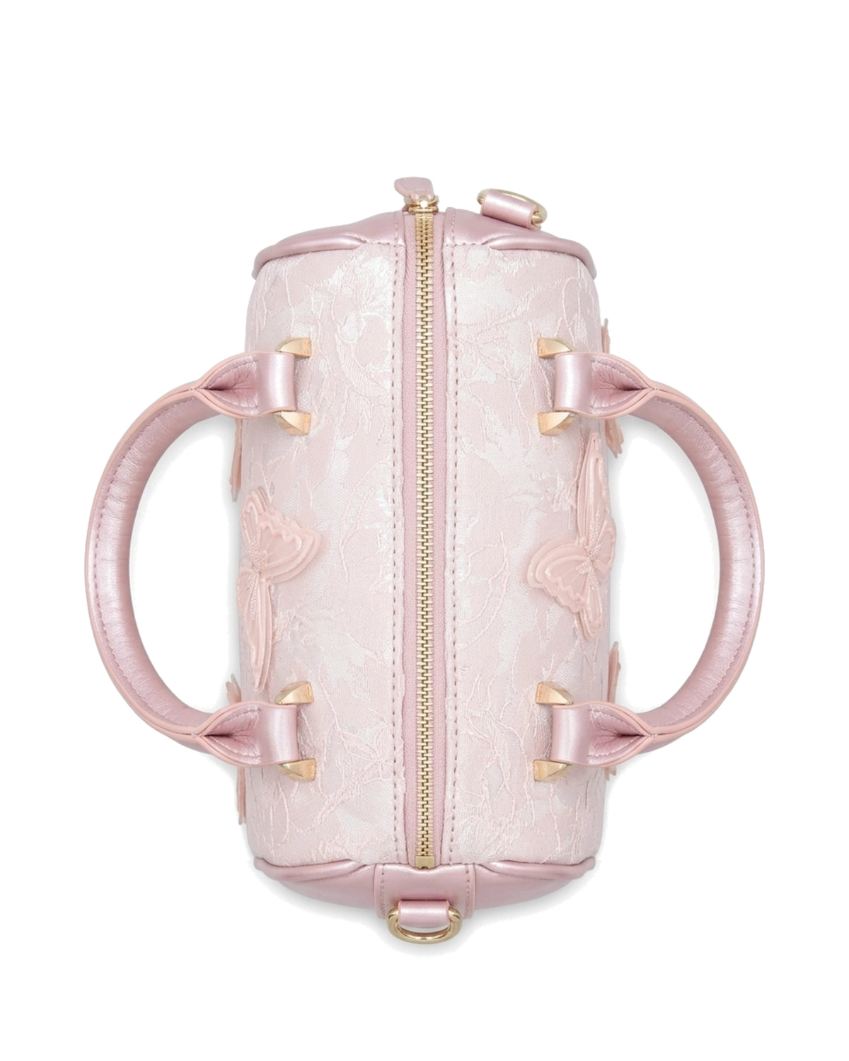 Elise Butterfly-Detail Bowler Bag — Pink — Top view