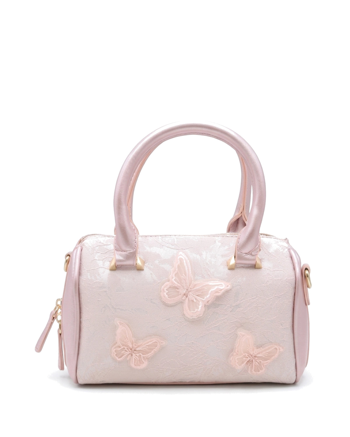 Elise Butterfly-Detail Bowler Bag — Pink — Detail