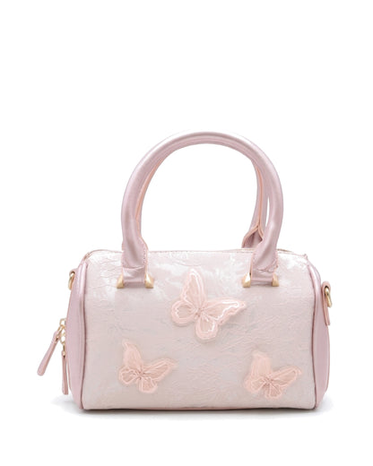 Elise Butterfly-Detail Bowler Bag — Pink — Detail