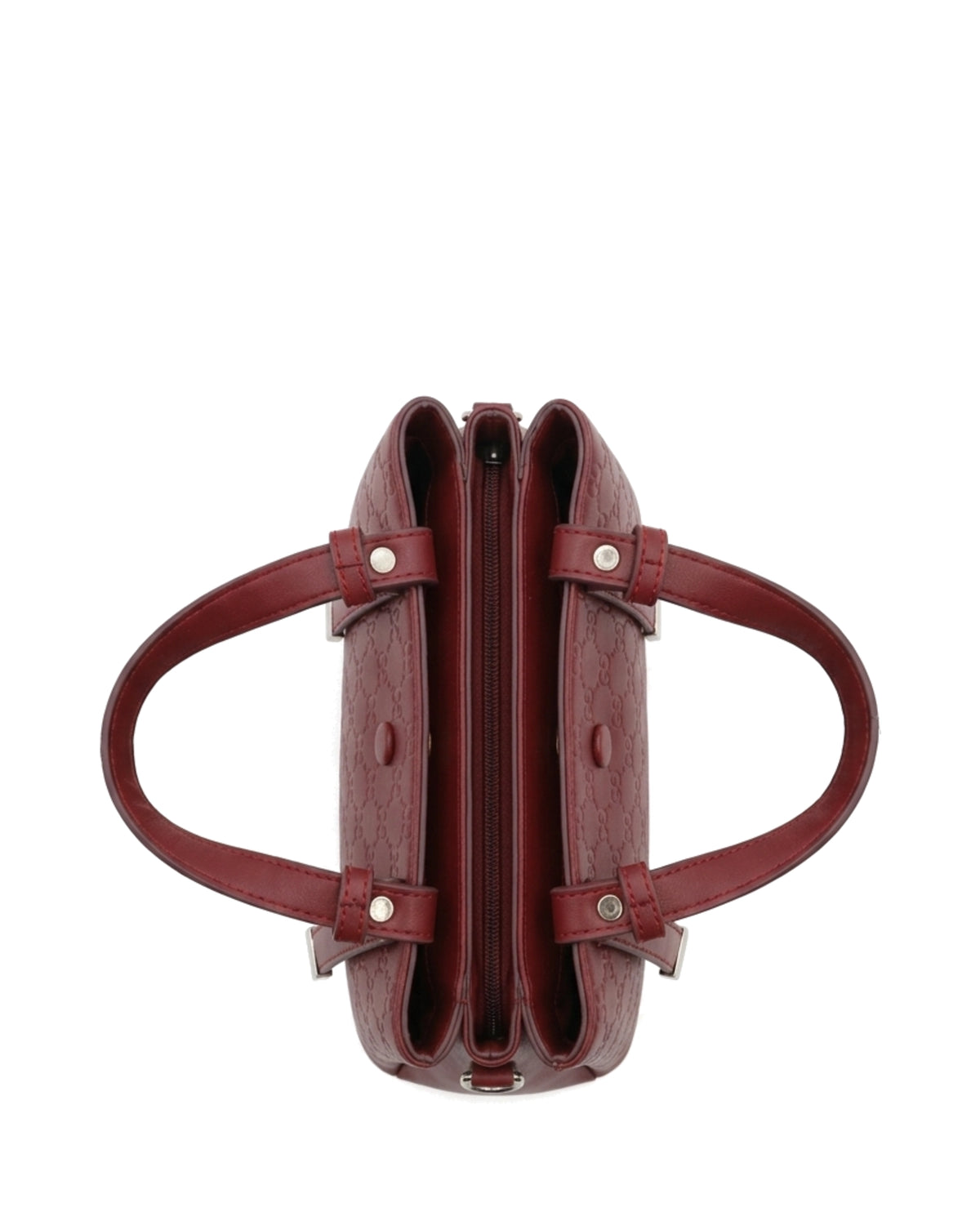 TKN Emblem — Burgundy — upright structured-looking body — overhead view.
