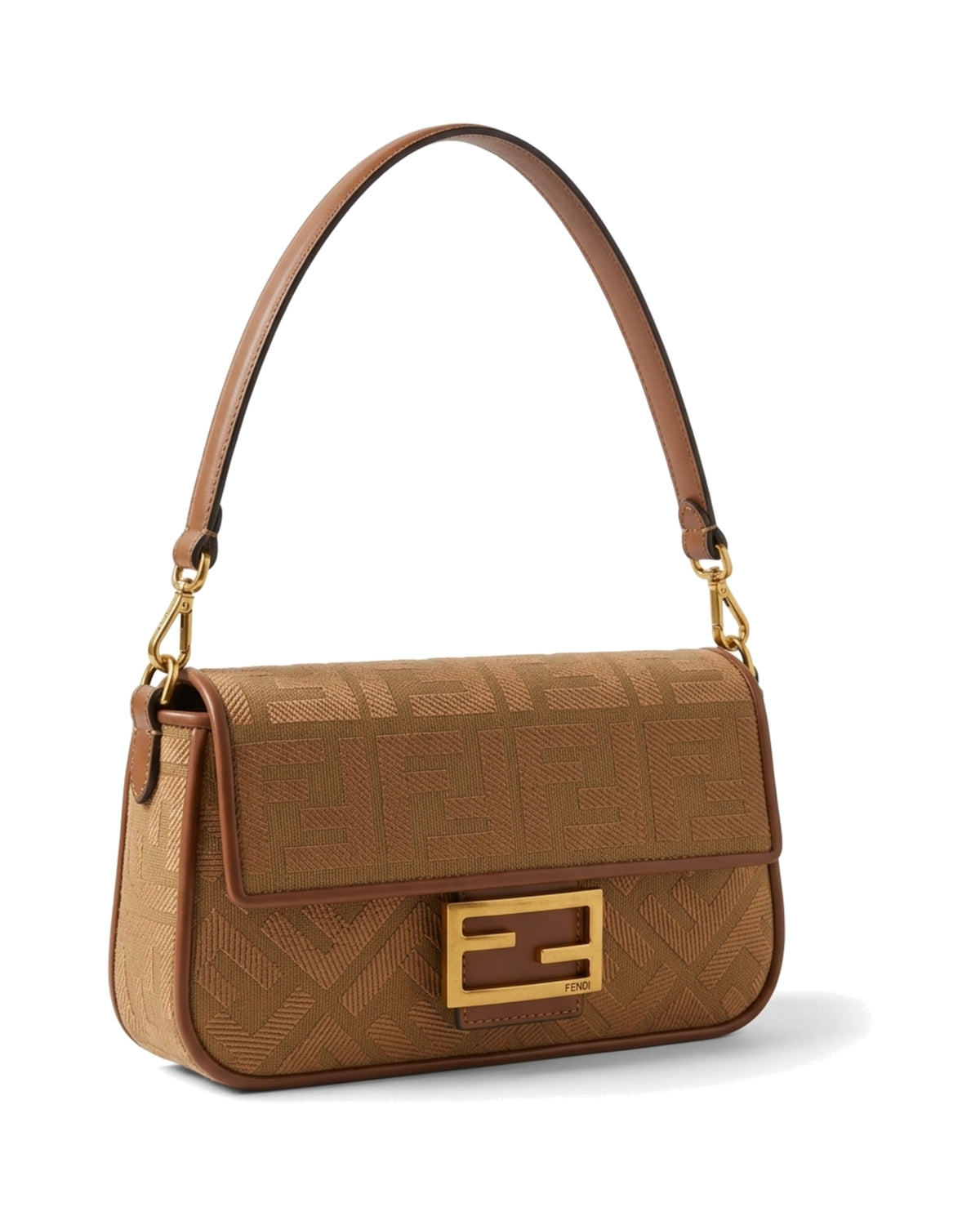 TKN Frame — Tan — rectangular flap silhouette — front three-quarter view.