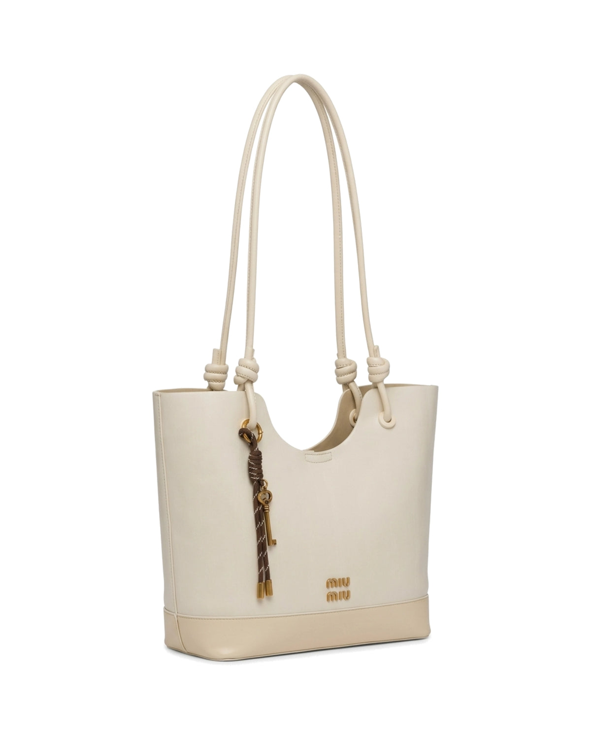 TKN Halo — Cream — upright tote body — front three-quarter view.