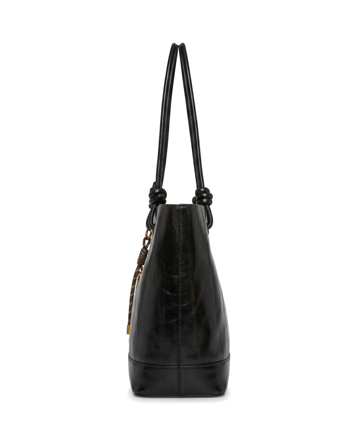 TKN Halo — Black — upright tote body — side profile.