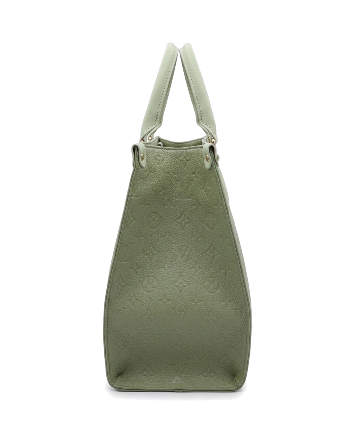 TKN Imprint — Sage — broad structured-looking tote body — side profile