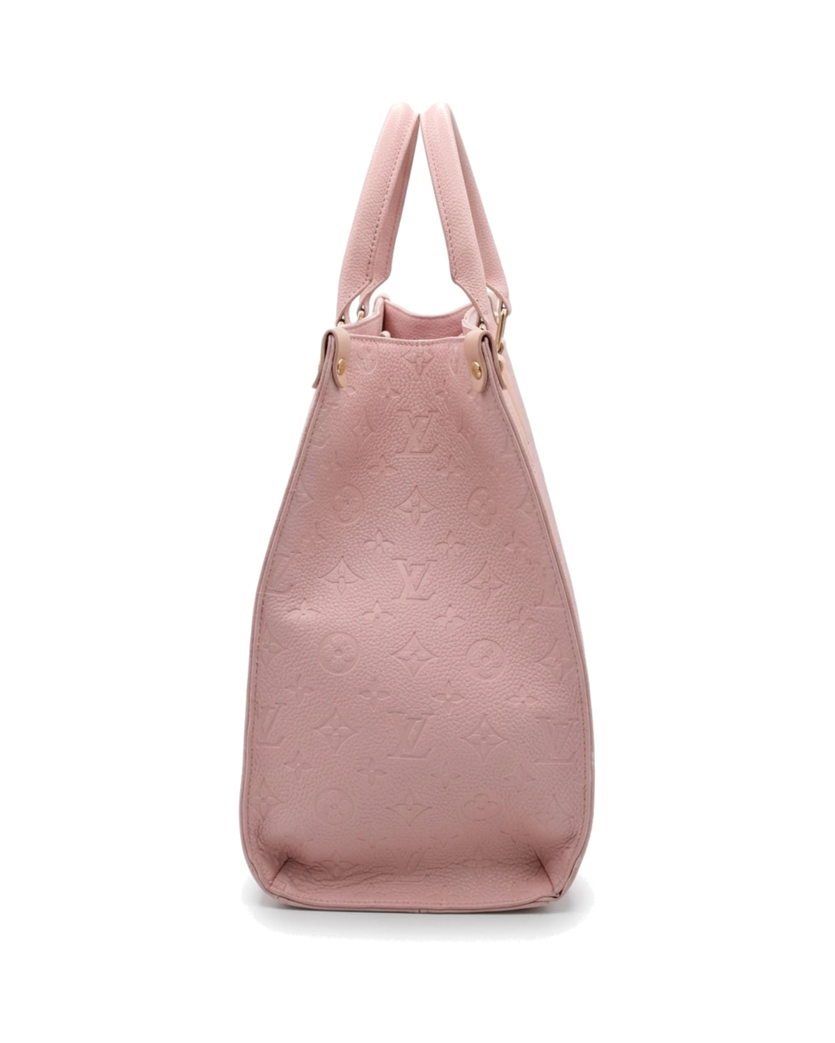 TKN Imprint — Pink — broad structured-looking tote body — side profile.