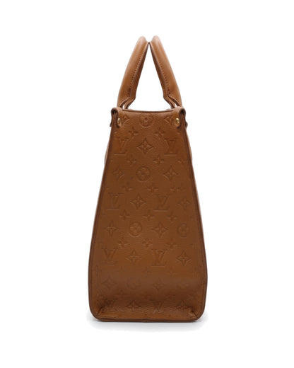 TKN Imprint — Tan — broad structured-looking tote body — side profile.