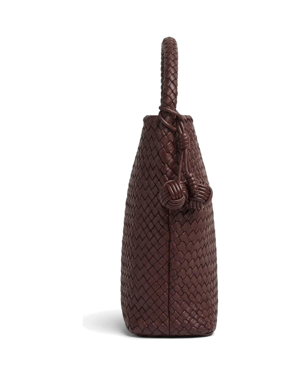 TKN Interlace — Burgundy — upright woven-effect body — side profile.