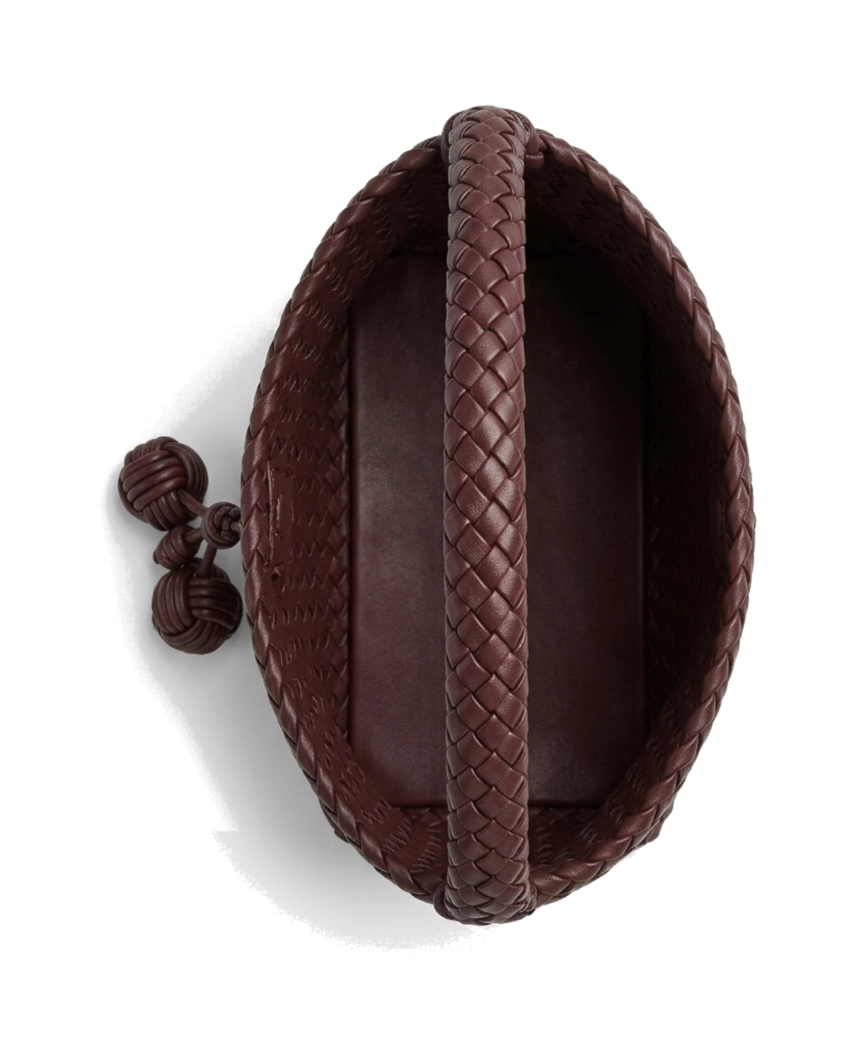 TKN Interlace — Burgundy — upright woven-effect body — overhead view.