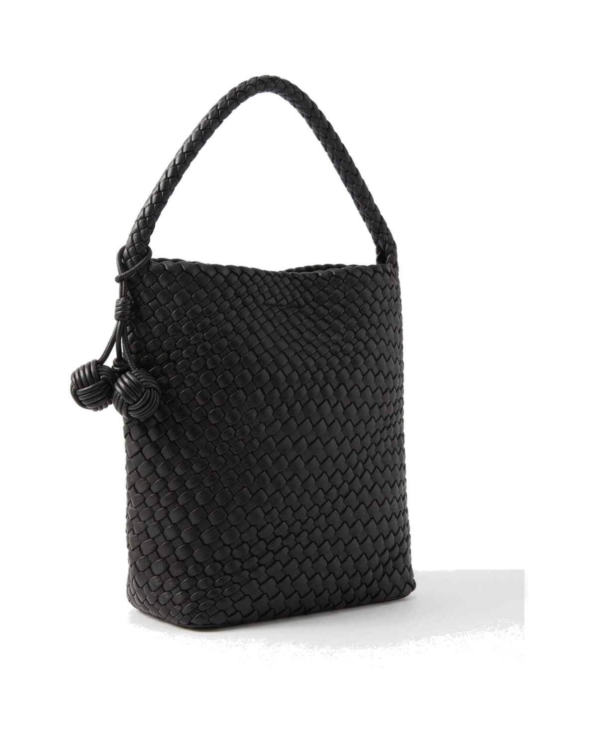 TKN Interlace — Black — upright woven-effect body — front three-quarter view.