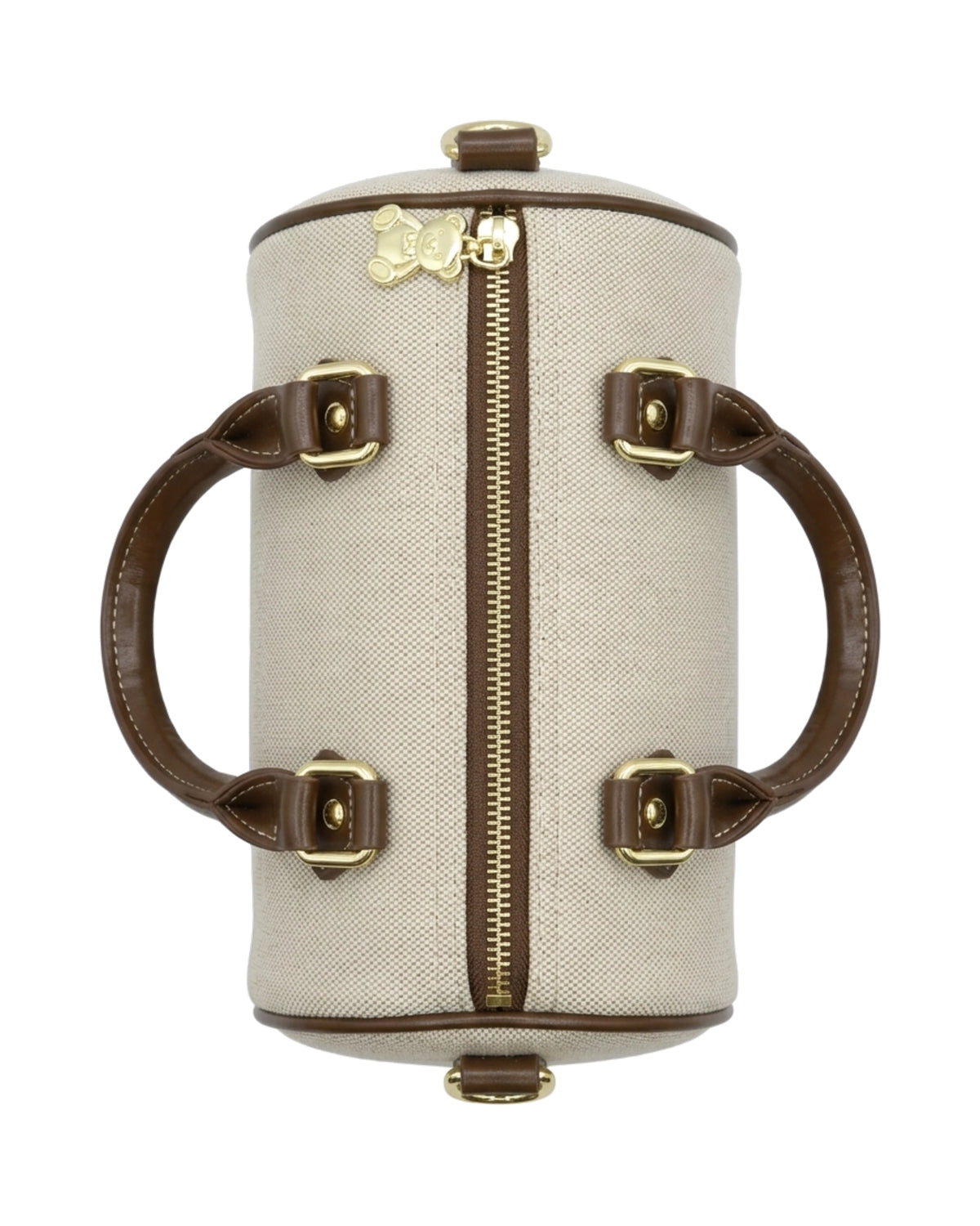 TKN Keepsake — Cream / Brown — rounded boston-style body — overhead view.