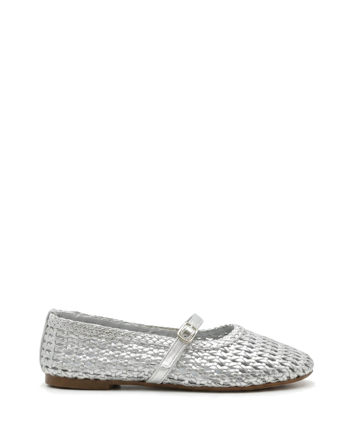 TKN Lattice — Silver — rounded closed toe — side profile.