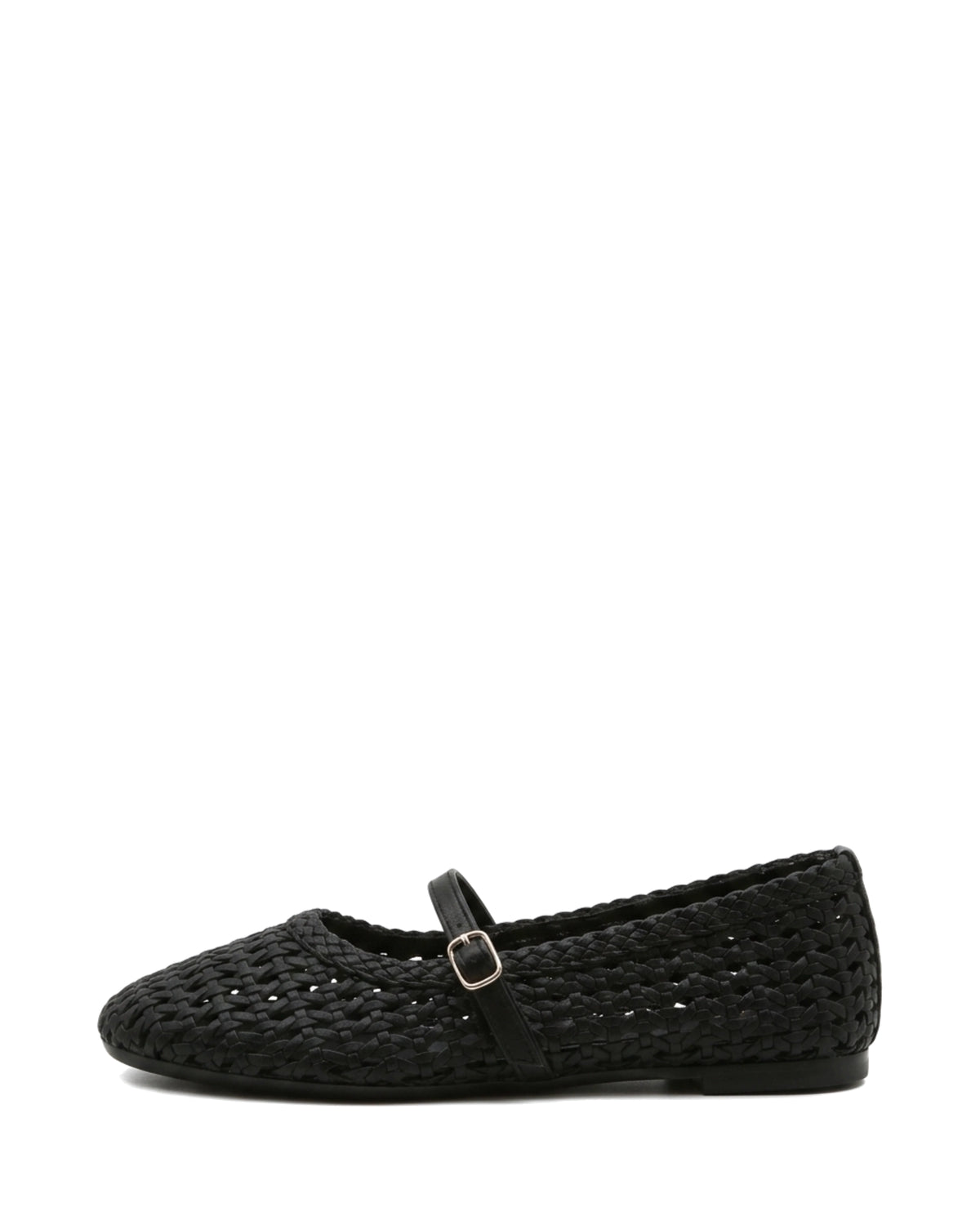 TKN Lattice — Black — rounded closed toe — side profile.