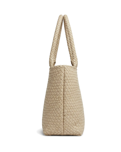 TKN Loom — Cream — rectangular tote silhouette — side profile.