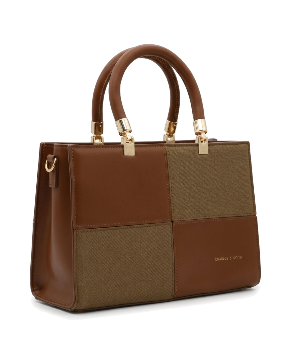 TKN Mosaic — Brown / Olive — square-looking structured silhouette — front three-quarter view.