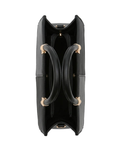 TKN Mosaic — Black — square-looking structured silhouette — overhead view.