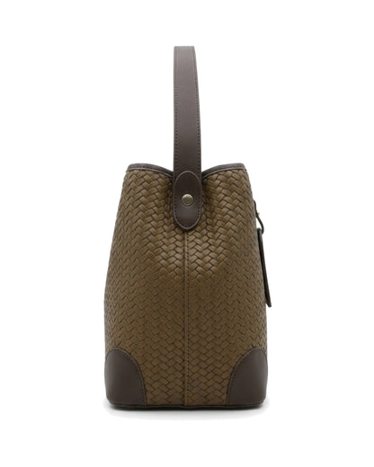 TKN Nest — Brown — rounded bucket silhouette — side profile.