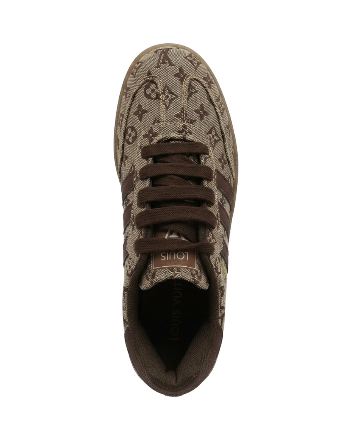 TKN Pace — Brown Pattern — low-profile lace-up design — overhead view.