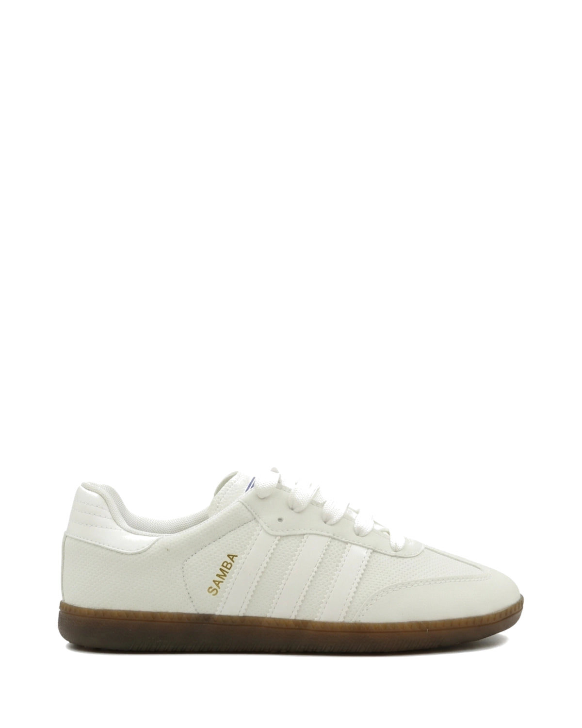 TKN Pace — White — low-profile lace-up design — side profile.
