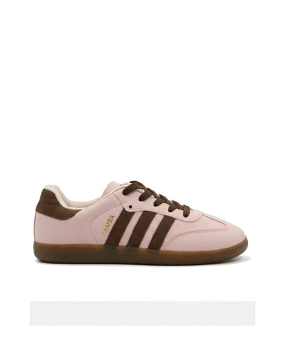 TKN Pace — Pink / Brown — low-profile lace-up design — side profile.