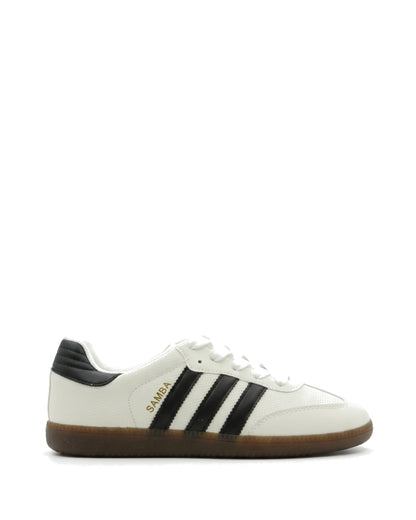 TKN Pace — White / Black — low-profile lace-up design — side profile.